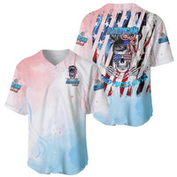 Skull Girl Baseball Jersey Never Fck Given - Wonder Print Shop