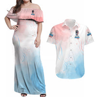 Skull Girl Couples Matching Off Shoulder Maxi Dress and Hawaiian Shirt Never Fck Given - Wonder Print Shop