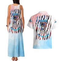 Skull Girl Couples Matching Tank Maxi Dress and Hawaiian Shirt Never Fck Given - Wonder Print Shop