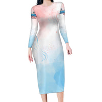 Skull Girl Family Matching Long Sleeve Bodycon Dress and Hawaiian Shirt Never Fck Given - Wonder Print Shop