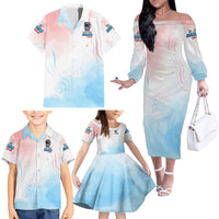 Skull Girl Family Matching Off Shoulder Long Sleeve Dress and Hawaiian Shirt Never Fck Given - Wonder Print Shop
