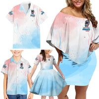 Skull Girl Family Matching Off Shoulder Short Dress and Hawaiian Shirt Never Fck Given - Wonder Print Shop