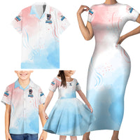 Skull Girl Family Matching Short Sleeve Bodycon Dress and Hawaiian Shirt Never Fck Given - Wonder Print Shop