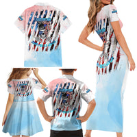 Skull Girl Family Matching Short Sleeve Bodycon Dress and Hawaiian Shirt Never Fck Given - Wonder Print Shop