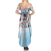 Skull Girl Family Matching Summer Maxi Dress and Hawaiian Shirt Never Fck Given - Wonder Print Shop