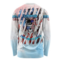 Skull Girl Long Sleeve Shirt Never Fck Given - Wonder Print Shop