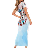 Skull Girl Short Sleeve Bodycon Dress Never Fck Given - Wonder Print Shop