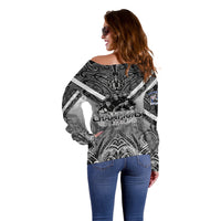 New Zealand Off Shoulder Sweater Rugby Aotearoa Champions - Wonder Print Shop