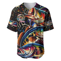 Peacock Bass Fishing Baseball Jersey Waves Art