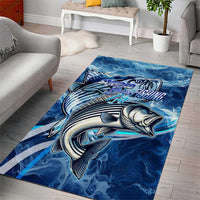 Striped Bass Fishing Area Rug Ocean Waves