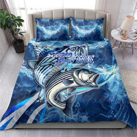 Striped Bass Fishing Bedding Set Ocean Waves