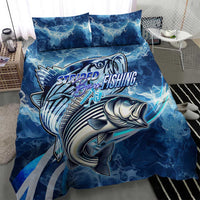 Striped Bass Fishing Bedding Set Ocean Waves