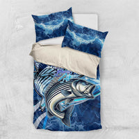 Striped Bass Fishing Bedding Set Ocean Waves
