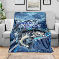 Striped Bass Fishing Blanket Ocean Waves
