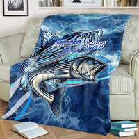 Striped Bass Fishing Blanket Ocean Waves
