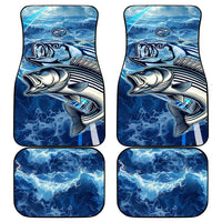 Striped Bass Fishing Car Mats Ocean Waves