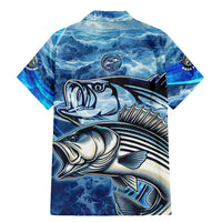 Striped Bass Fishing Family Matching Mermaid Dress and Hawaiian Shirt Ocean Waves