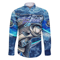 Striped Bass Fishing Family Matching Mermaid Dress and Hawaiian Shirt Ocean Waves