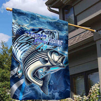 Striped Bass Fishing Garden Flag Ocean Waves