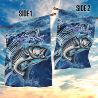 Striped Bass Fishing Garden Flag Ocean Waves