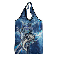 Striped Bass Fishing Grocery Bag Ocean Waves