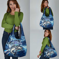 Striped Bass Fishing Grocery Bag Ocean Waves