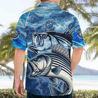 Striped Bass Fishing Hawaiian Shirt Ocean Waves