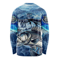 Striped Bass Fishing Long Sleeve Shirt Ocean Waves