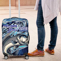 Striped Bass Fishing Luggage Cover Ocean Waves