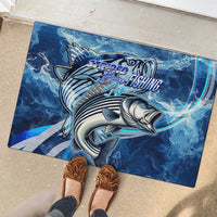Striped Bass Fishing Rubber Doormat Ocean Waves