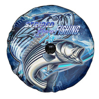 Striped Bass Fishing Spare Tire Cover Ocean Waves