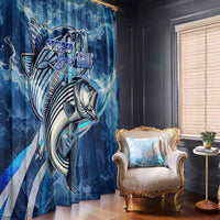 Striped Bass Fishing Window Curtain Ocean Waves