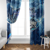 Striped Bass Fishing Window Curtain Ocean Waves