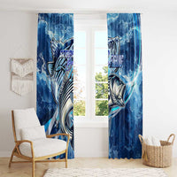 Striped Bass Fishing Window Curtain Ocean Waves