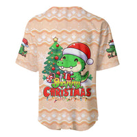 Crocodile Snappy Christmas Baseball Jersey Cute Alligator Holiday Tree Cartoon Design - Wonder Print Shop