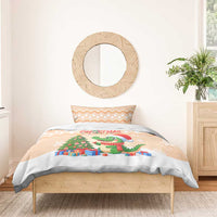 Crocodile Snappy Christmas Bedding Set Cute Alligator Holiday Tree Cartoon Design - Wonder Print Shop