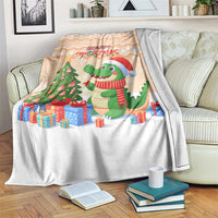 Crocodile Snappy Christmas Blanket Cute Alligator Holiday Tree Cartoon Design - Wonder Print Shop