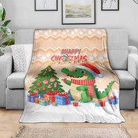 Crocodile Snappy Christmas Blanket Cute Alligator Holiday Tree Cartoon Design - Wonder Print Shop