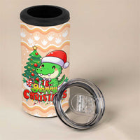 Crocodile Snappy Christmas 4 in 1 Can Cooler Tumbler Cute Alligator Holiday Tree Cartoon Design - Wonder Print Shop