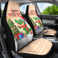 Crocodile Snappy Christmas Car Seat Cover Cute Alligator Holiday Tree Cartoon Design - Wonder Print Shop