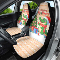 Crocodile Snappy Christmas Car Seat Cover Cute Alligator Holiday Tree Cartoon Design - Wonder Print Shop