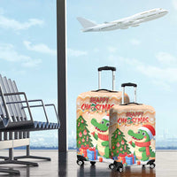 Crocodile Snappy Christmas Luggage Cover Cute Alligator Holiday Tree Cartoon Design - Wonder Print Shop