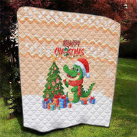 Crocodile Snappy Christmas Quilt Cute Alligator Holiday Tree Cartoon Design - Wonder Print Shop
