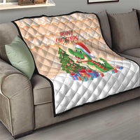 Crocodile Snappy Christmas Quilt Cute Alligator Holiday Tree Cartoon Design - Wonder Print Shop