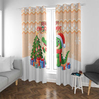 Crocodile Snappy Christmas Window Curtain Cute Alligator Holiday Tree Cartoon Design - Wonder Print Shop