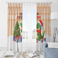 Crocodile Snappy Christmas Window Curtain Cute Alligator Holiday Tree Cartoon Design - Wonder Print Shop