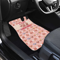 Moodeng Christmas Car Mats Cute Hippo Holiday with Pastel Floral Festive Vibes - Wonder Print Shop