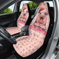 Moodeng Christmas Car Seat Cover Cute Hippo Holiday with Pastel Floral Festive Vibes - Wonder Print Shop