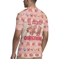 Moodeng Christmas Rugby Jersey Cute Hippo Holiday with Pastel Floral Festive Vibes - Wonder Print Shop