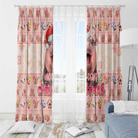 Moodeng Christmas Window Curtain Cute Hippo Holiday with Pastel Floral Festive Vibes - Wonder Print Shop